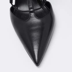 Pre Owned Burberry Black Leather Tie Up Pumps Size 40