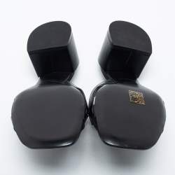 Pre Owned Burberry Black Leather Sandals Size 38