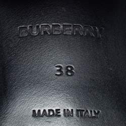 Pre Owned Burberry Black Leather Sandals Size 38