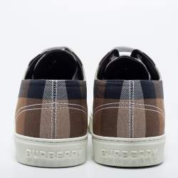 Pre Owned Burberry Brown Canvas House Check Pointed-Toe Sneakers Size 39