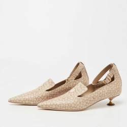 Pre Owned Burberry Beige Stingray Print Leather Brecon Pumps Size 38