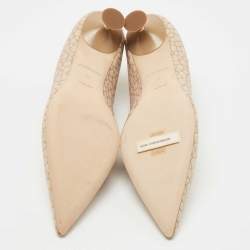 Pre Owned Burberry Beige Stingray Print Leather Brecon Pumps Size 38