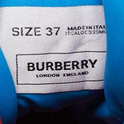 Pre Owned Burberry Black/Grey Fabric And Suede Arthur Sneakers Size 37