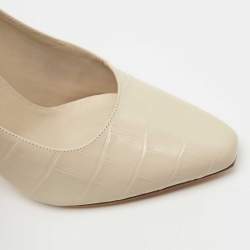Pre Owned Burberry Croc Embossed Leather Wiltkin Pumps Size 39