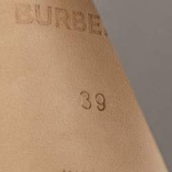 Burberry Grey Leather Hovehigh Ankle Strap Sandals Size 39