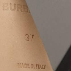 Pre Owned Burberry Grey Leather Hovehigh Ankle Sandals Size 37