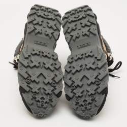 Pre Owned Burberry Multicolor Leather and Suede Tor Hiking Boots Size 36.5