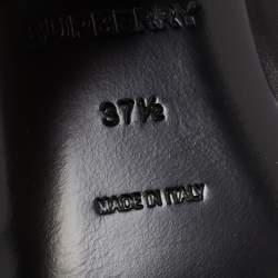 Pre Owned Burberry Black/White Leather Castlebar Mules Size 37.5