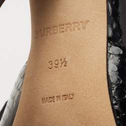 Pre Owned  Burberry Black Snakeskin Pointed Toe Wellton Pumps Size 39.5