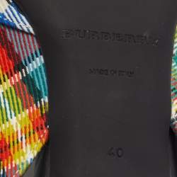 Pre Owned Burberry Multicolor Canvas Annice Tartan Slingback Pumps Size 40