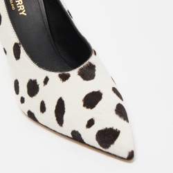 Pre Owned Burberry White/Black Calf Hair Ava Pumps Size 37.5