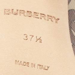  Burberry Multicolor TB Monogram Leather Pointed Pumps Size 37.5