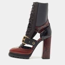Burberry London Brothal Creeper Melton La Creeper Patent Leather Boots -  Red Boots, Shoes - WBURL75125