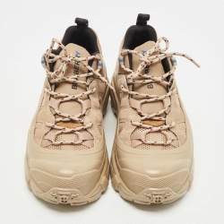 مملوكة مسبقًا Burberry Beige Suede And Fabric Arthur Low Top Sneakers Size 38