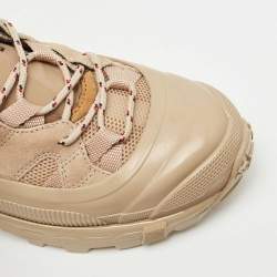 مملوكة مسبقًا Burberry Beige Suede And Fabric Arthur Low Top Sneakers Size 38