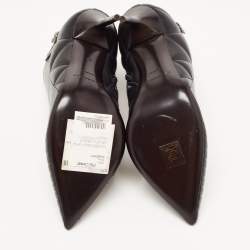 Burberry Black Quilted Leather Alexandra Pointed Toe Ankle Boots Size 40