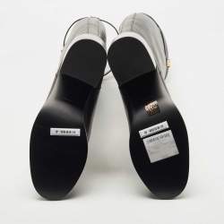 مملوكة مسبقًا Burberry Black Leather Buckle Knee Length Boots Size 40