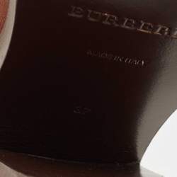 Pre Owned Burberry Brown Leather Bethany Tassel Detail Block Heel Ankle Strap Sandals Size 37