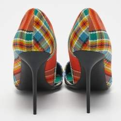 Pre Owned Burberry Multicolor Canvas Virna D'orsay Pointed Toe Pumps Size 40