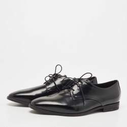 Burberry Black Leather Lace Up Derby Size 39.5
