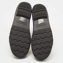 Pre Owned Burberry Black Rubber and Vintage Check Neoprene Rain Boots Size 37