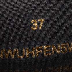 Pre Owned Burberry Black Rubber and Vintage Check Neoprene Rain Boots Size 37