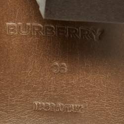 Pre Owned Burberry Brown Fabric Scarf Tie Mules Size 36