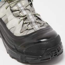 Burberry Grey Nylon and Suede Arthur Low Top Sneakers Size 39
