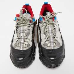 Burberry Grey Nylon and Suede Arthur Low Top Sneakers Size 39