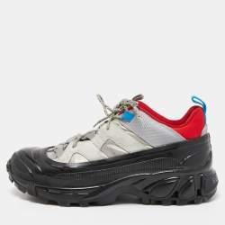 Burberry Grey Nylon and Suede Arthur Low Top Sneakers Size 39