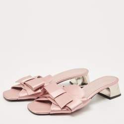 Burberry Pink Satin Bow Mules  Size 41
