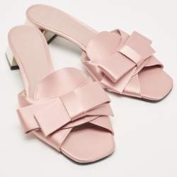 Burberry Pink Satin Bow Mules  Size 41