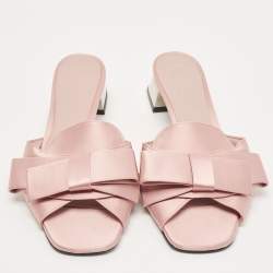 Burberry Pink Satin Bow Mules  Size 41
