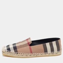 Burberry Brown House Check Espadrille Flats Size 37