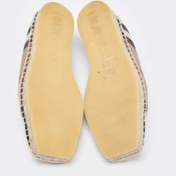 Burberry Brown House Check Espadrille Flats Size 37