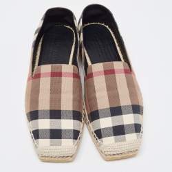 Burberry Brown House Check Espadrille Flats Size 37