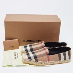 Burberry Brown House Check Espadrille Flats Size 37
