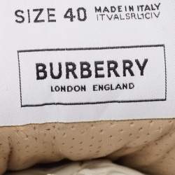 Burberry Multicolor Canvas and Leather Ramsey Low Top Sneakers Size 40