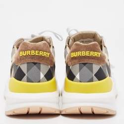 Burberry Multicolor Canvas and Leather Ramsey Low Top Sneakers Size 40