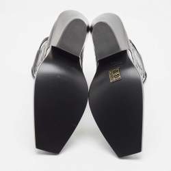 Pre Owned Burberry Multicolor Leather Cowboy Boots Size 38.5