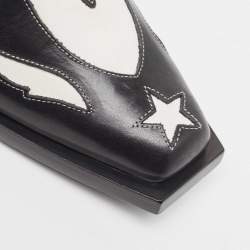 Pre Owned Burberry Multicolor Leather Cowboy Boots Size 38.5