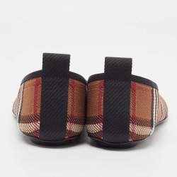 Pre Owned Burberry Brown Check Knit Fabric Ralf Ballet Flats Size 41