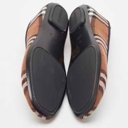 Pre Owned Burberry Brown Check Knit Fabric Ralf Ballet Flats Size 41