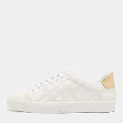 Pre Owned Burberry White Leather Lace Up Sneakers Size 41