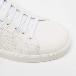Pre Owned Burberry White Leather Lace Up Sneakers Size 41