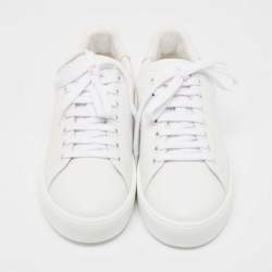 Pre Owned Burberry White Leather Westford Low Top Sneakers Size 39.5 