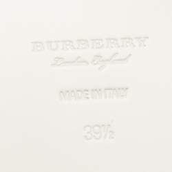 Burberry White Leather Studded Hansel Flat Sandals Size 39.5