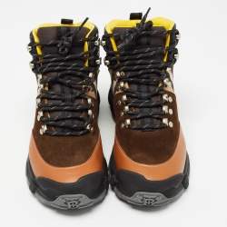 Burberry Multicolor Leather and Suede Tor Hiking Boots Size 36.5