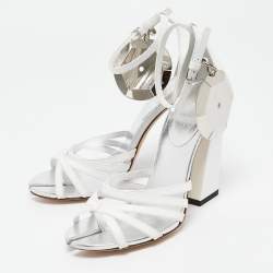 Burberry White Leather Split-Toe Hove Sandals Size 38