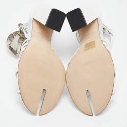 Burberry White Leather Split-Toe Hove Sandals Size 38